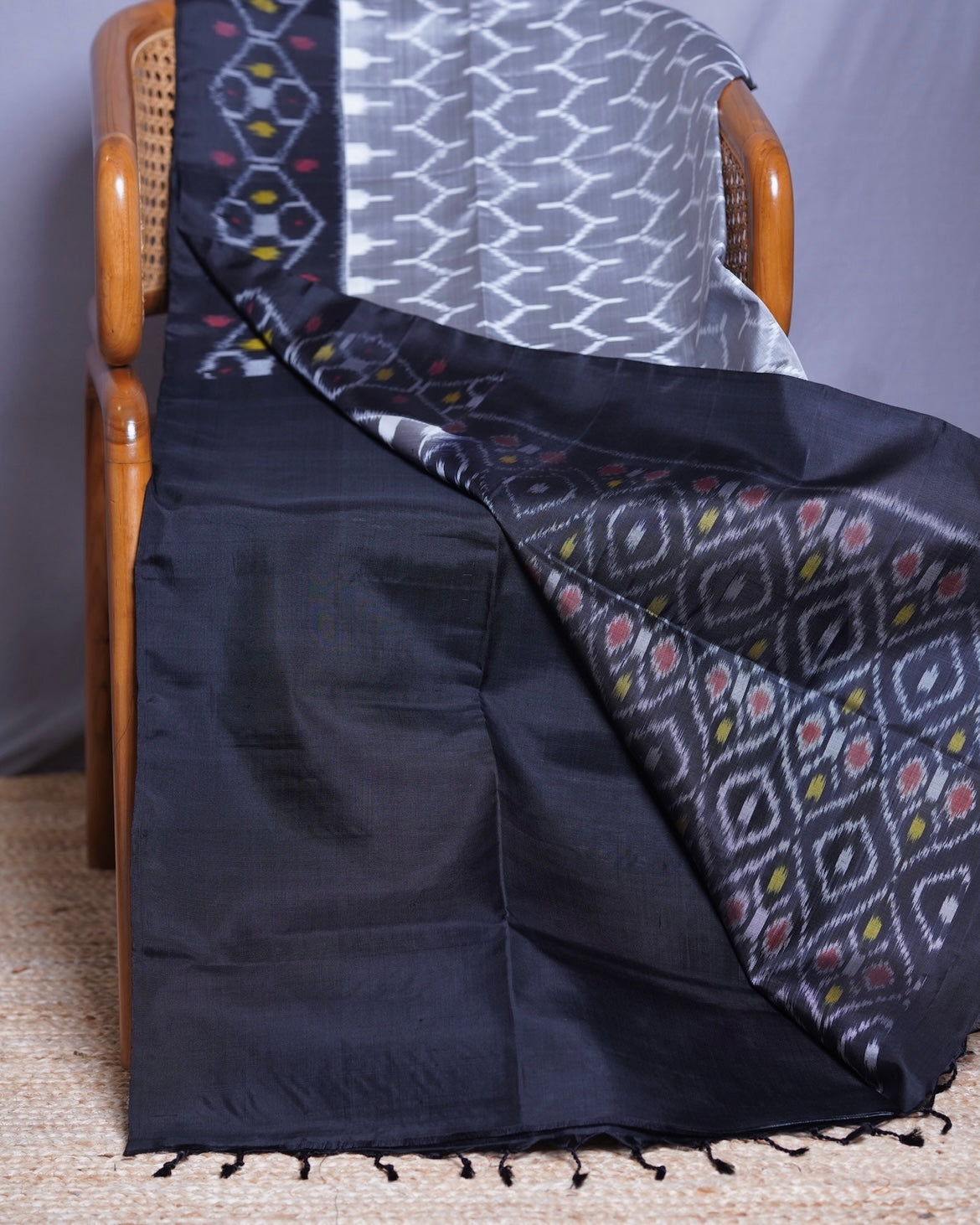 Ikkath Style Kanchi Pattu with Contrast Borders